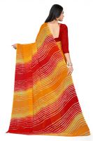Mahadev Enterprise Multicolor Georgette Leheriya Print Saree With Art Silk Blouse Piece(dc255yellow)