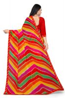 Mahadev Enterprise Multicolor Georgette Leheriya Print Saree With Art Silk Blouse Piece(dc258red)