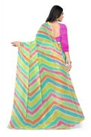 Mahadev Enterprise Georgette Leheriya Printed Saree With Art Silk Blouse Piece (dc260light)