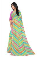 Mahadev Enterprise Georgette Leheriya Printed Saree With Art Silk Blouse Piece (dc260light)