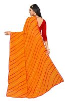 Mahadev Enterprise Printed Georgette Lace Border Saree With Running Blouse Piece (dc263yellow)