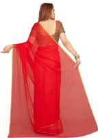 Mahadev Enterprise Chiffon Saree With Separate Blouse Piece (dc279red)