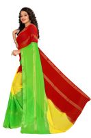 Mahadev Enterprise Chiffon Multicolor Saree With Blouse Piece (dc213b)