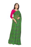 Mahadev Enterprise Georgette Printed Saree With Running Blouse Piece (dc266green)