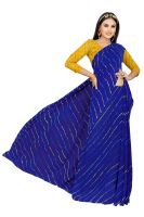 Mahadev Enterprise Georgette Printed Saree With Running Blouse Piece (dc267blue)