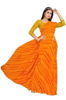 Mahadev Enterprise Georgette Printed Saree With Running Blouse Piece (dc267yellow)