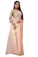 Mahadev Enterprise Trendy Linen Cotton Saree With Jacquard Blouse Piece(dc247b)