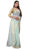 Mahadev Enterprise Trendy Linen Cotton Saree With Jacquard Blouse Piece(dc247d)