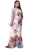 Mahadev Enterprise Digital Print Crepe Saree With Running Blouse Piece (dc254d)