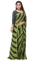 Mahadev Enterprise Fancy Printed Georgette Saree With Running Blouse Piece (dc253green)