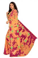 Mahadev Enterprise Chiffon Peach Saree With Blouse Piece (dc211 Peach)