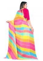 Mahadev Enterprise Heavy Georgette Silk Multicolor Saree With Running Blouse Piece (dc214light Lehariya)