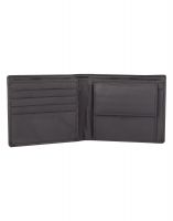 Jl Collections 4 Card Slots Black Men's Leather Wallet With Brass Metal Cufflinks Gift Sets (pack Of 3)