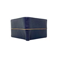 Jl Collections Navy Blue Men's Wallet Genuine Leather With Flap ( Jl_mw_3494 )