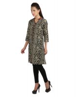 Opus Casual 100% Cotton Floral Print Black Women'S Kurti