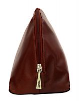Jl Collections Women's Leather Brown Toiletry Pouch