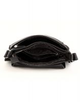Jl Collections Unisex Leather Black Shoulder Expandable Big Sling Bag With Flap Closure