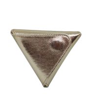 JL Collections Gold PU Triangle shape with two side Magnetic Closure Coin Pouch