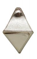 Jl Collections Gold Pu Triangle Shape With Two Side Magnetic Closure Coin Pouch (code - Jl_3436_gd)