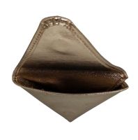 Jl Collections Gold Pu Triangle Shape With Two Side Magnetic Closure Coin Pouch (code - Jl_3436_gd)