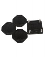 Jl Collections Black Leather Coaster Set