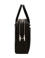 Jl Collections Black Leather Laptop Executive Messenger Bag For Unisex