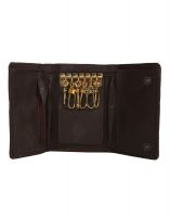 Jl Collections Brown Leather Key Holder Wallet