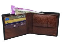 Jl Collections Mens Black Genuine Leather Wallet (4 Card Slots)