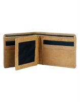 Jl Collections 6 Card Slots Men's Black And Beige Leather Wallet