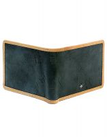 Jl Collections 6 Card Slots Men's Black And Beige Leather Wallet
