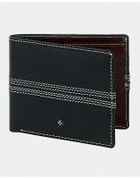 Jl Collections 6 Card Slots Men's Black And Brown Leather Wallet