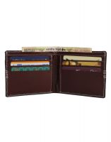 Jl Collections 6 Card Slots Men's Brown Leather Wallet