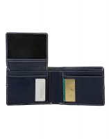 Jl Collections 12 Card Slots Men's Blue Leather Wallet