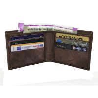 Jl Collections Mens Dark Brown Genuine Leather Wallet (6 Card Slots)