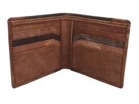 Jl Collections Mens Brown & Dark Brown Genuine Leather Wallet (8 Card Slots)