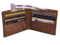 Jl Collections Mens Brown & Dark Brown Genuine Leather Wallet (8 Card Slots)