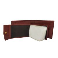 JL Collections Men's Brown Genuine Leather Wallet with Removable Card Holder