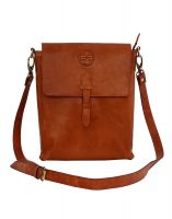 JL Collections Unisex Tan Leather Shoulder sling Bag