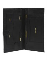 Jl Collections 5 Card Slots Black Men's & Women's Leather Travel Wallet