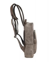 JL Collections Womens Leather Grey Backpack