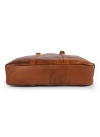 Jl Collections Brown Leather Laptop Executive Messenger Bag For Unisex