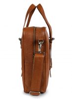 Jl Collections Brown Leather Laptop Executive Messenger Bag For Unisex