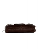 Jl Collections Dark Brown Leather Laptop Executive Messenger Bag For Unisex