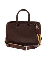 Jl Collections Dark Brown Leather Laptop Executive Messenger Bag For Unisex