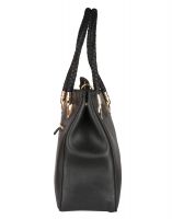 Jl Collections Women's Leather Black Shoulder Bag