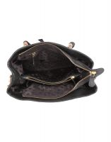 Jl Collections Women's Leather Black Shoulder Bag
