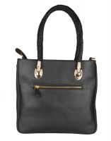 Jl Collections Women's Leather Black Shoulder Bag