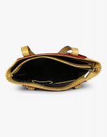 Jl Collections Women's Leather & Jute Red And Beige Shoulder Bag - (code - Jlfb_37)