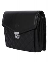 Jl Collections Women's Leather Black Sling Bag