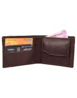 Jl Collections 4 Card Slots Brown Men's Leather Wallet & Key Wallet Gift Sets (pack Of 2)